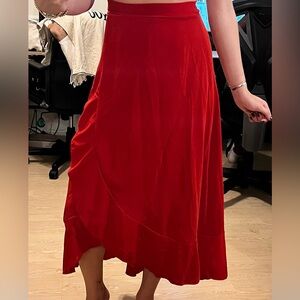 SHEIN flow tie up midi skirt